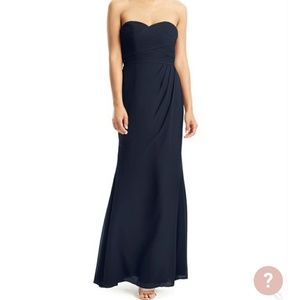 Navy strapless dress w/sweetheart top